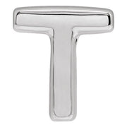 14K White Block Initial T Slide Pendant