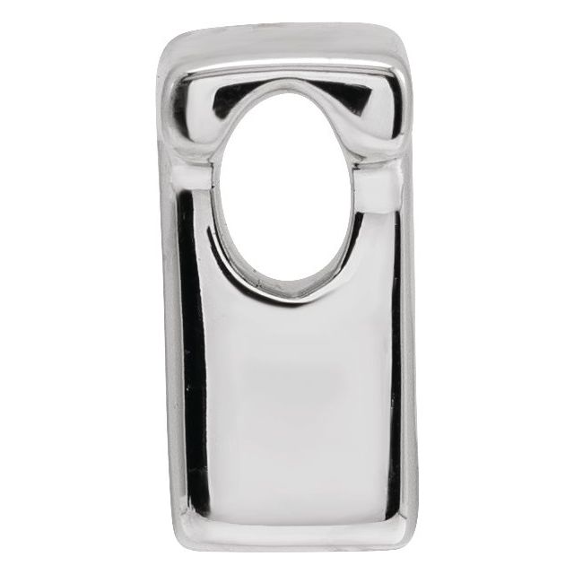 14K White Block Initial T Slide Pendant