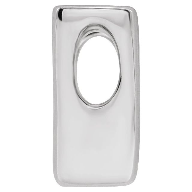 Sterling Silver Block Initial V Slide Pendant