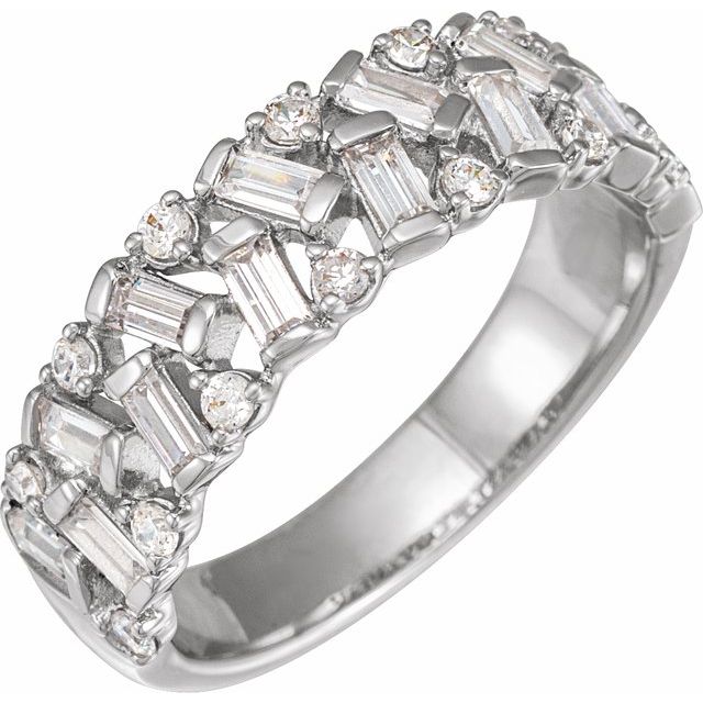 14K White 1/2 CTW Natural Diamond Band