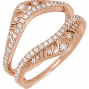 14k Rose 1/3 Ctw Natural Diamond Ring Guard