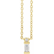 14K Yellow .07 CTW Natural Diamond Bar 18' Necklace