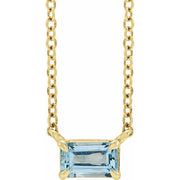 14K Yellow Natural Aquamarine 18' Necklace