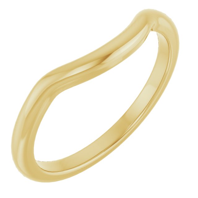 14K Yellow Band for 6x4 mm Emerald Ring