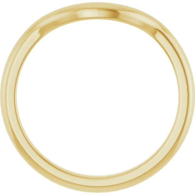 14K Yellow Band for 6x4 mm Emerald Ring
