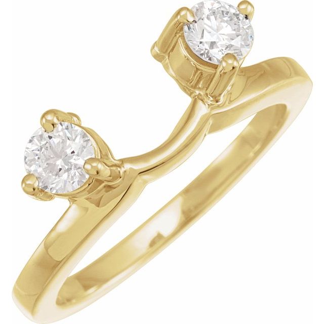 14k Yellow 1/2 Ctw Natural Diamond Wrap-style Ring Enhancer