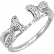 14k White 1/5 Ctw Natural Diamond Ring Wrap