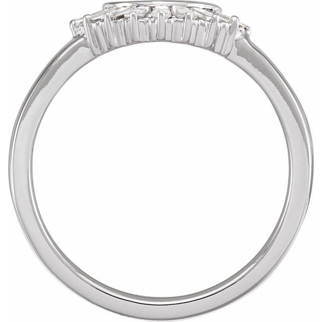 14K White 1/4 CTW Natural Diamond Contour Band