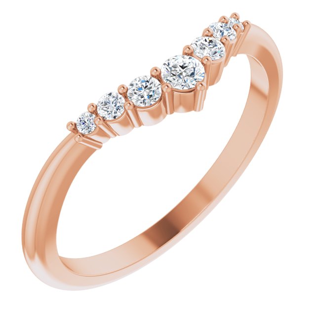 14K Rose 1/6 CTW Natural Diamond Matching Band