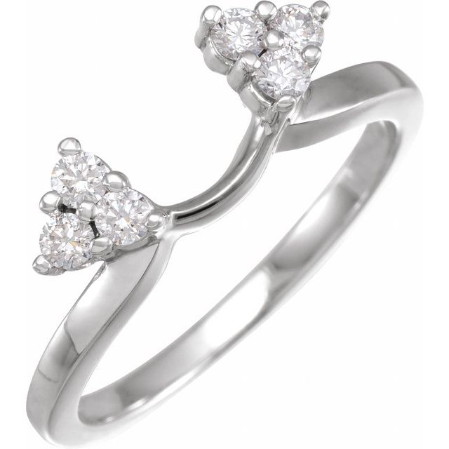 14k White 1/4 Ctw Natural Diamond Wrap-style Enhancer Ring