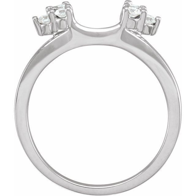 14k White 1/4 Ctw Natural Diamond Wrap-style Enhancer Ring