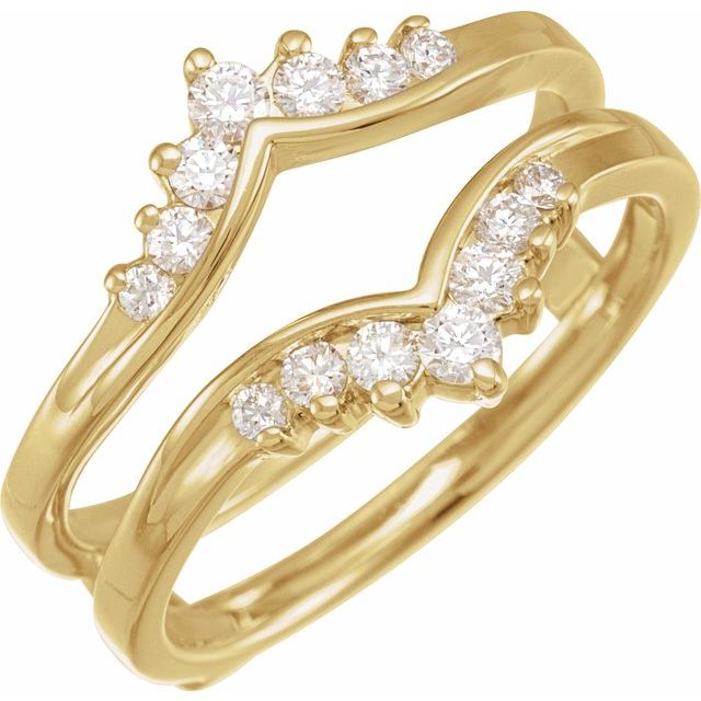 14K Yellow 1/4 CTW Natural Diamond Ring Guard