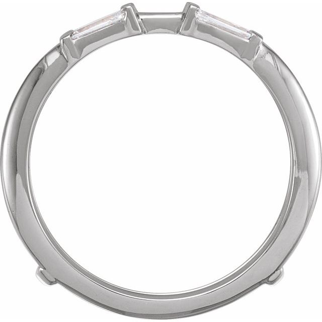 14k White 3/8 Ctw Natural Diamond Ring Guard