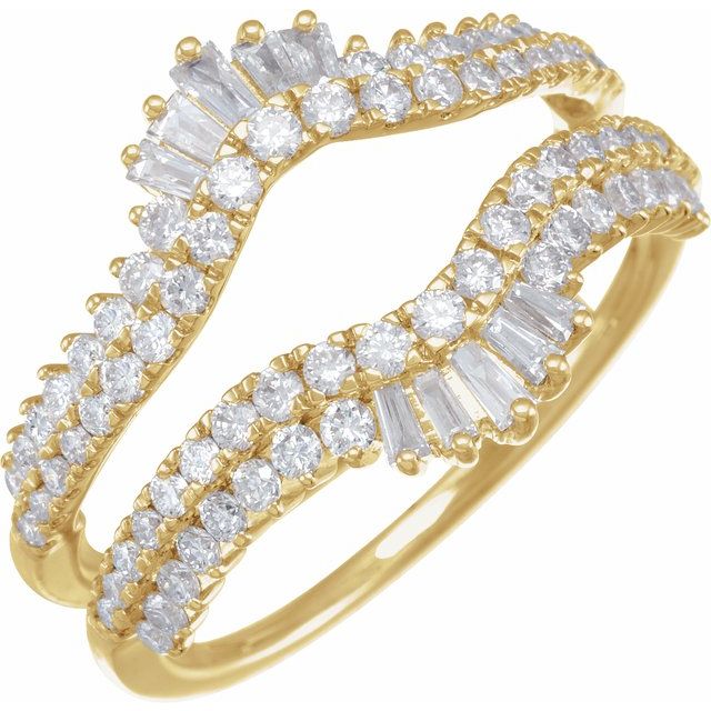 14K Yellow 1 CTW Natural Diamond Ring Guard