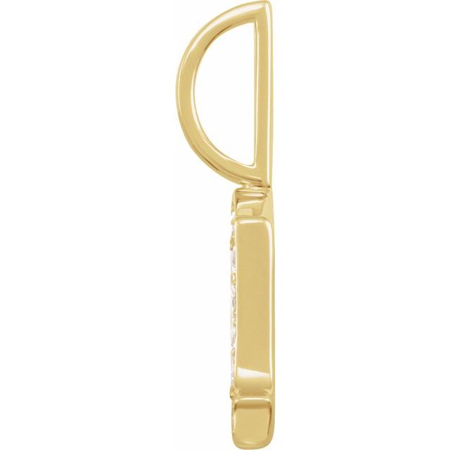 14K Yellow .05 CTW Natural Diamond Gothic Initial E Charm/Pendant