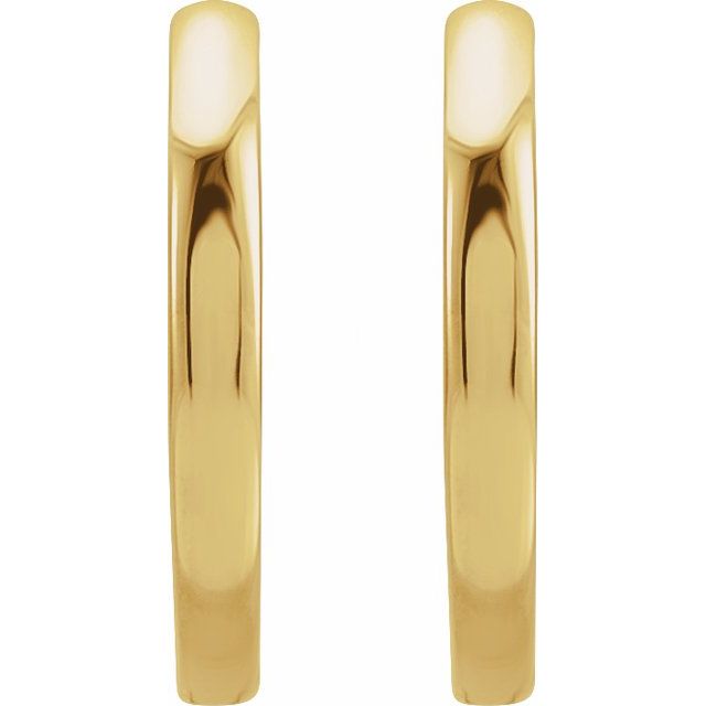 14K Yellow Hinged 12.5 mm Hoop Earrings