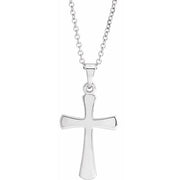 14k White Cross 18' Necklace