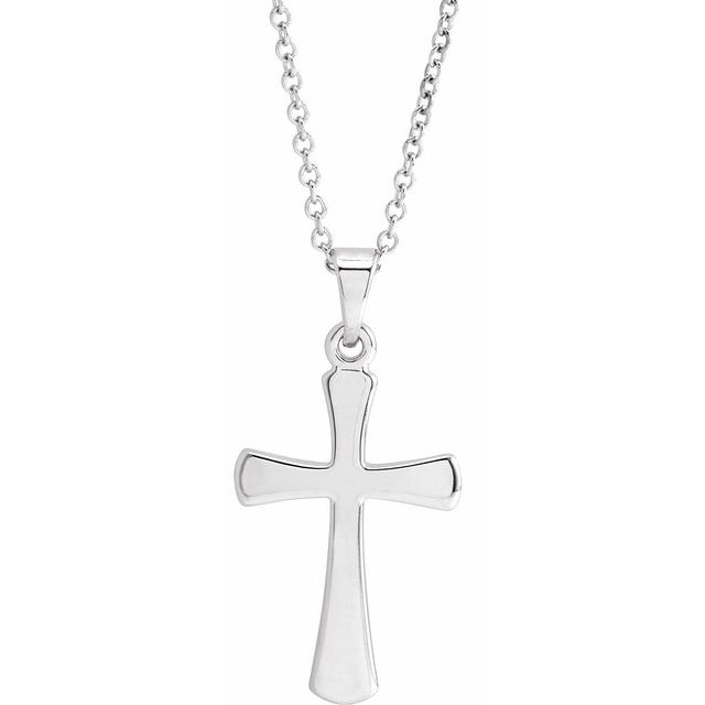 Sterling Silver Cross 18' Necklace