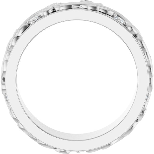 14k White 1/4 Ctw Natural Diamond Band Size 7