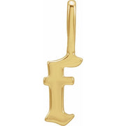 14k Yellow Gothic Initial F Charm/pendant