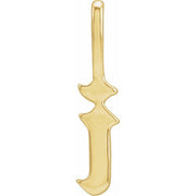 14K Yellow Gothic Initial I Charm/Pendant