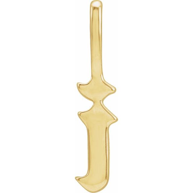 14K Yellow Gothic Initial I Charm/Pendant