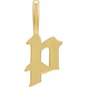 14K Yellow Gothic Initial P Charm/Pendant