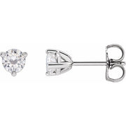 14K White 4 mm Round Stuller Lab-Grown Moissanite™ Earrings