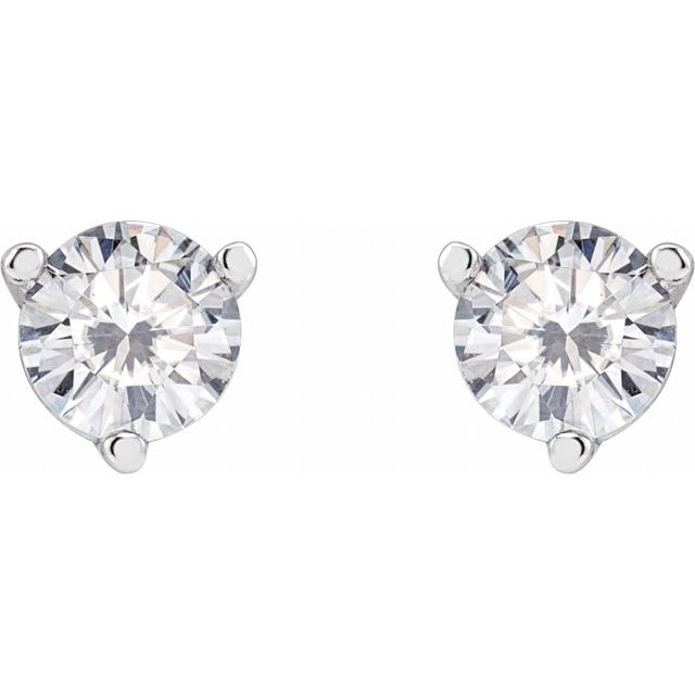 14K White 4.5 mm Round Stuller Lab-Grown Moissanite™ Earrings