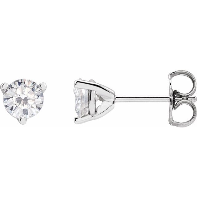 14K White 4.5 mm Round Stuller Lab-Grown Moissanite™ Earrings