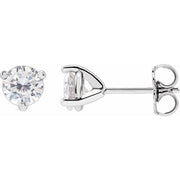14K White 5 mm Round Stuller Lab-Grown Moissanite™ Earrings
