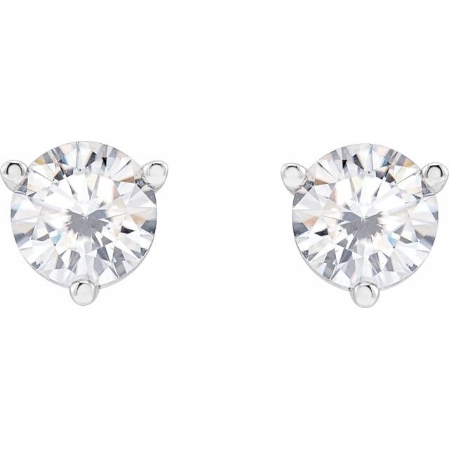 14K White 5.5 mm Round Stuller Lab-Grown Moissanite™ Earrings