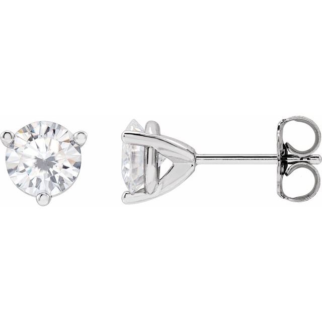 14K White 5.5 mm Round Stuller Lab-Grown Moissanite™ Earrings