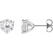 14K White 6.5 mm Round Stuller Lab-Grown Moissanite™ Earrings