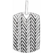 14K White 24x16 mm Dog Tag