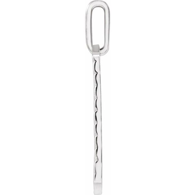 14K White 24x16 mm Dog Tag