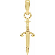 14K Yellow 16.78x4.56 mm Dagger Pendant