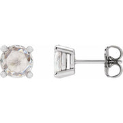 14K White 1/4 CTW Rose-Cut Natural Diamond Stud Earrings