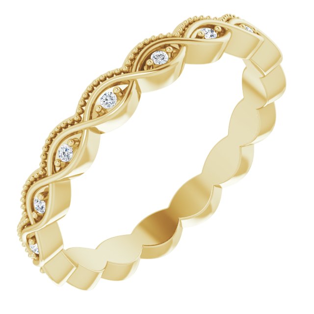 14K Yellow .06 CTW Natural Diamond Eternity Band Size 7.5