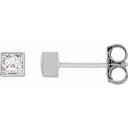 14K White 5/8 CTW Lab-Grown Diamond Bezel-Set Earrings
