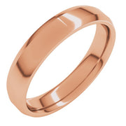 18K Rose 4 mm Beveled Edge Comfort Fit Light Band Size 10