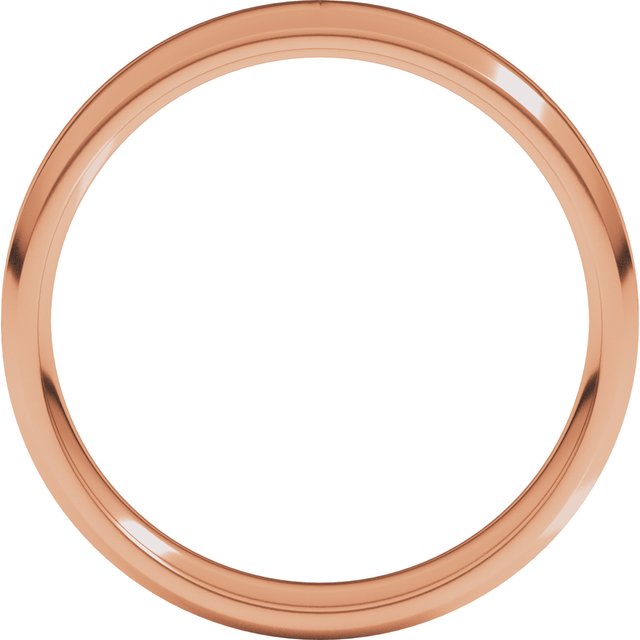18K Rose 4 mm Beveled Edge Comfort Fit Light Band Size 10