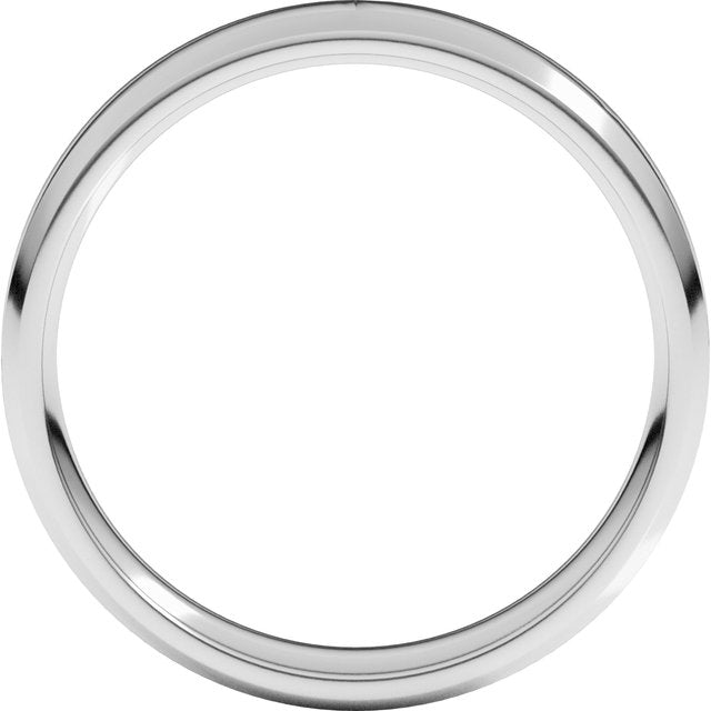14K White 4 mm Beveled Edge Comfort Fit Light Band Size 8.5