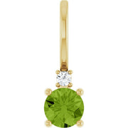 14K Yellow Natural Peridot & .015 CT Natural Diamond Charm/Pendant