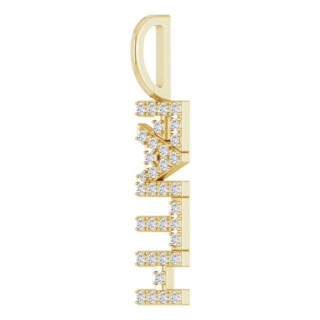 14K Yellow 1/8 CTW Natural Diamond 'Faith' Charm/Pendant