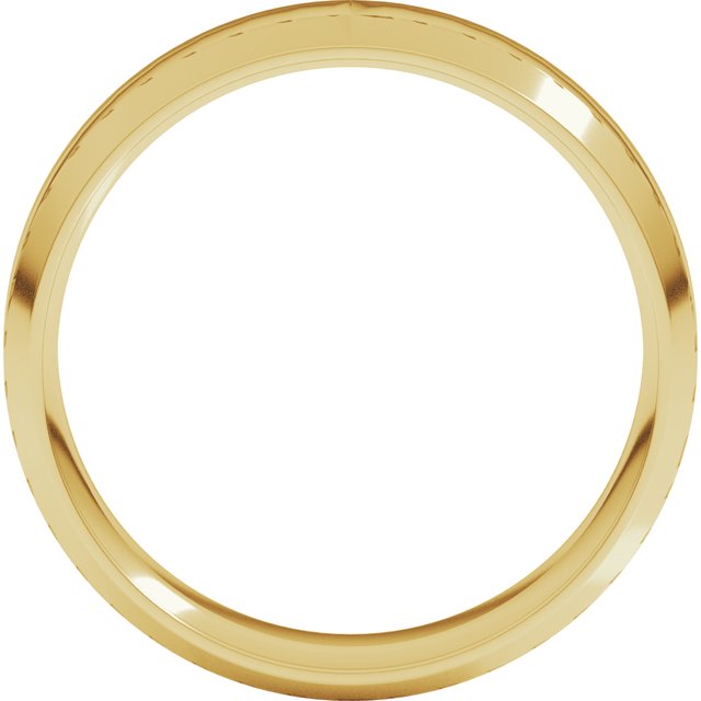 14K Yellow 6 mm Beveled Edge Comfort Fit Light Band Size 7.5