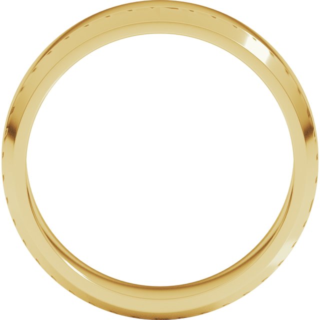 14k Yellow 6 Mm Lightweight Beveled-edge Flat Band Size 8.5