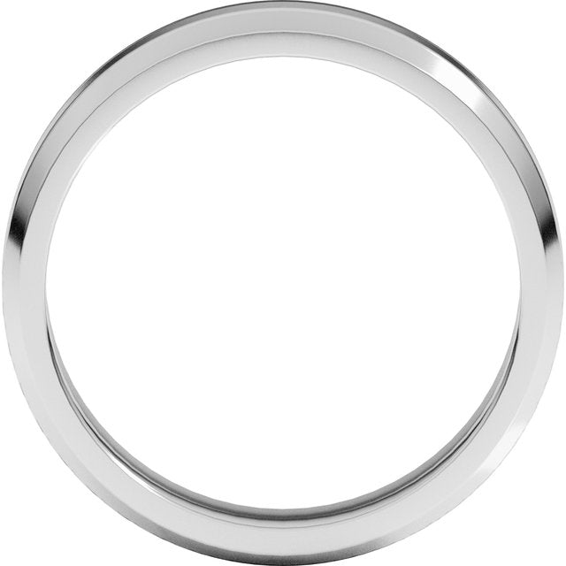 14k White 5 Mm Lightweight Beveled-edge Flat Band Size 9.5