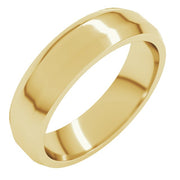 14K Yellow 5 mm Beveled Edge Light Band Size 8.5