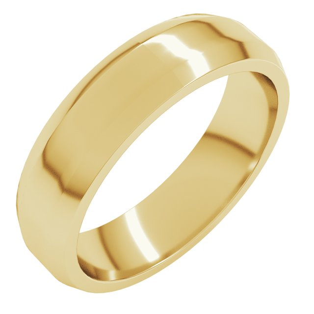14K Yellow 5 mm Beveled Edge Light Band Size 8.5